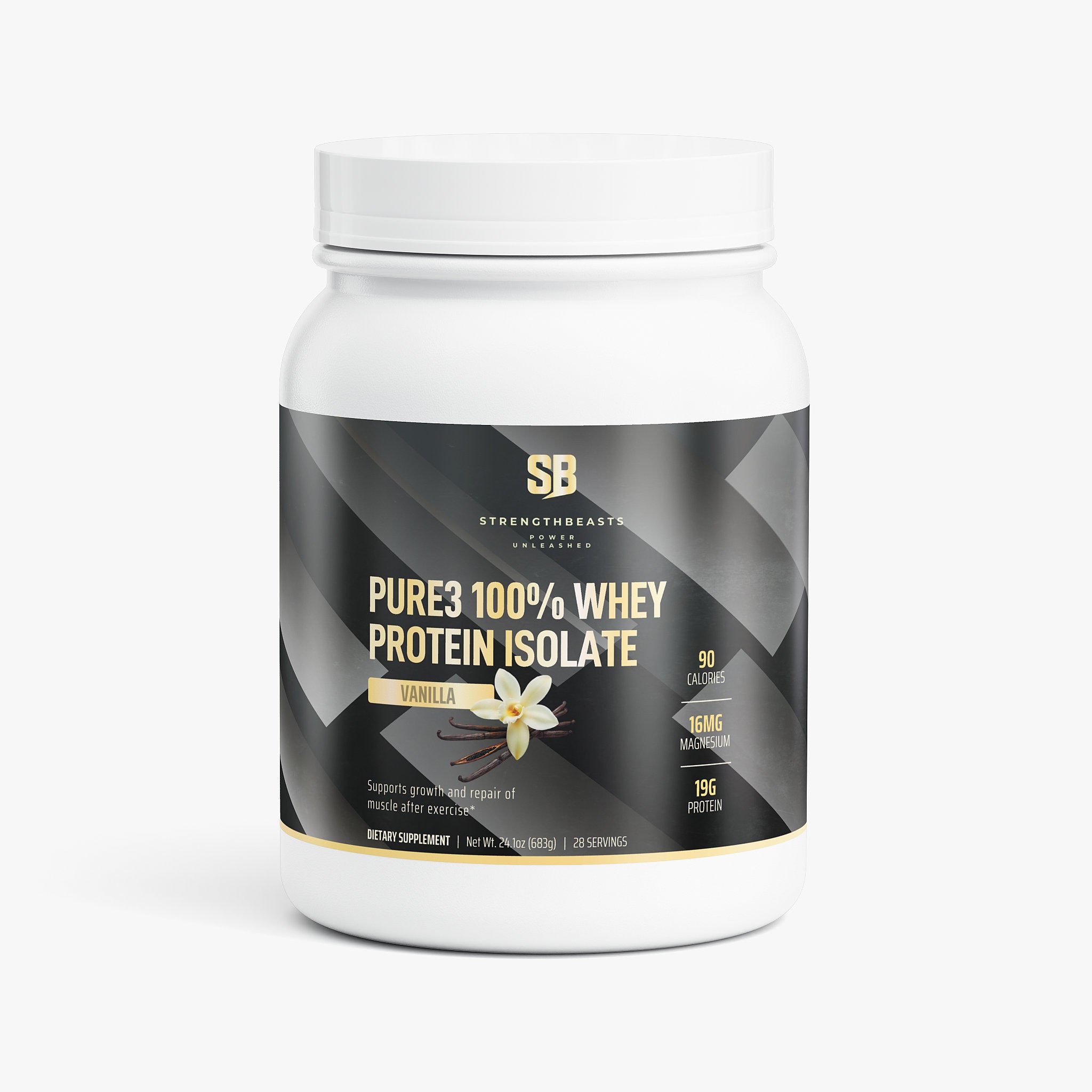 Pure3 100% Whey Protein Isolate (Vanilla) StrengthBeasts