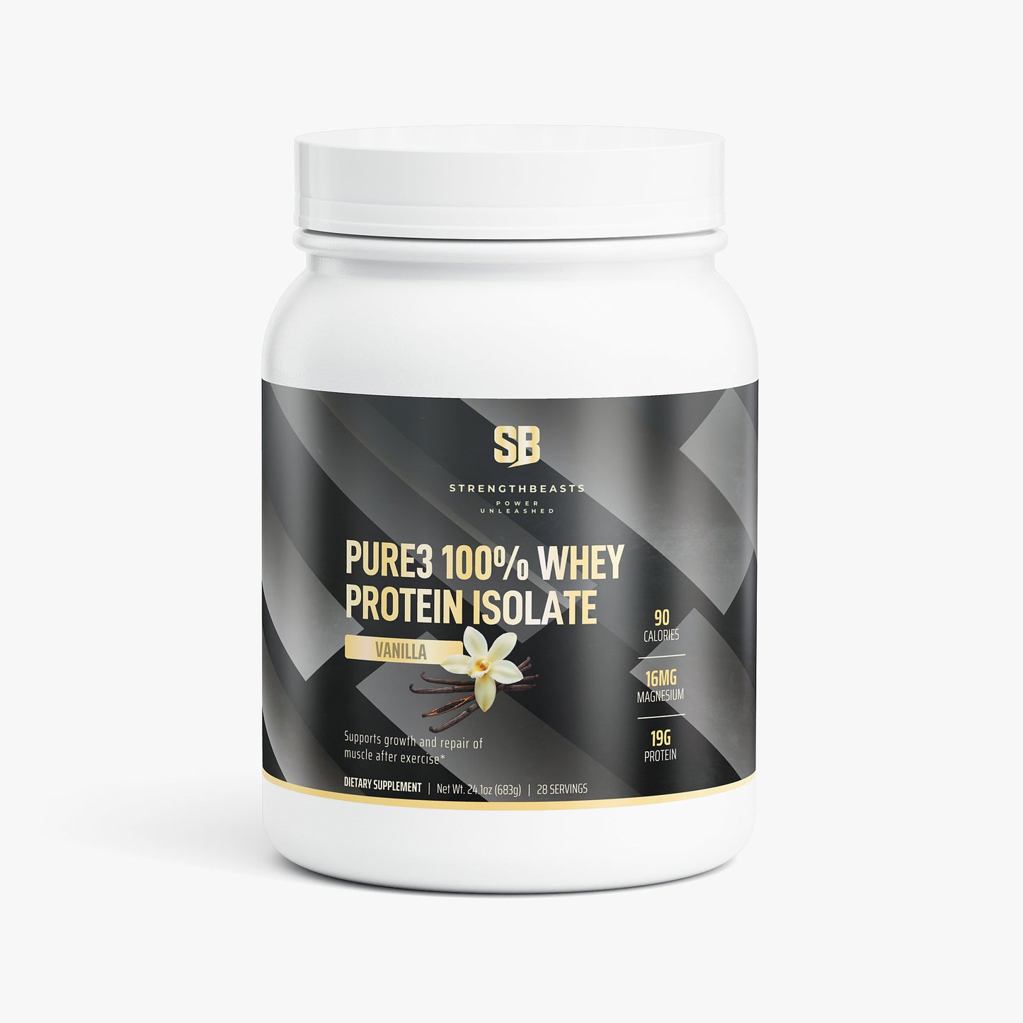 Pure3 100% Whey Protein Isolate (Vanilla) StrengthBeasts