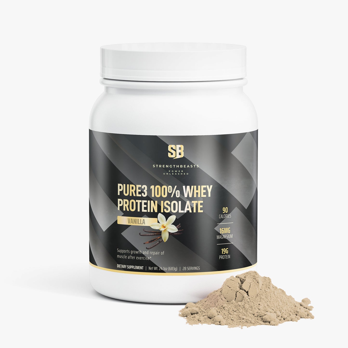 Pure3 100% Whey Protein Isolate (Vanilla) StrengthBeasts