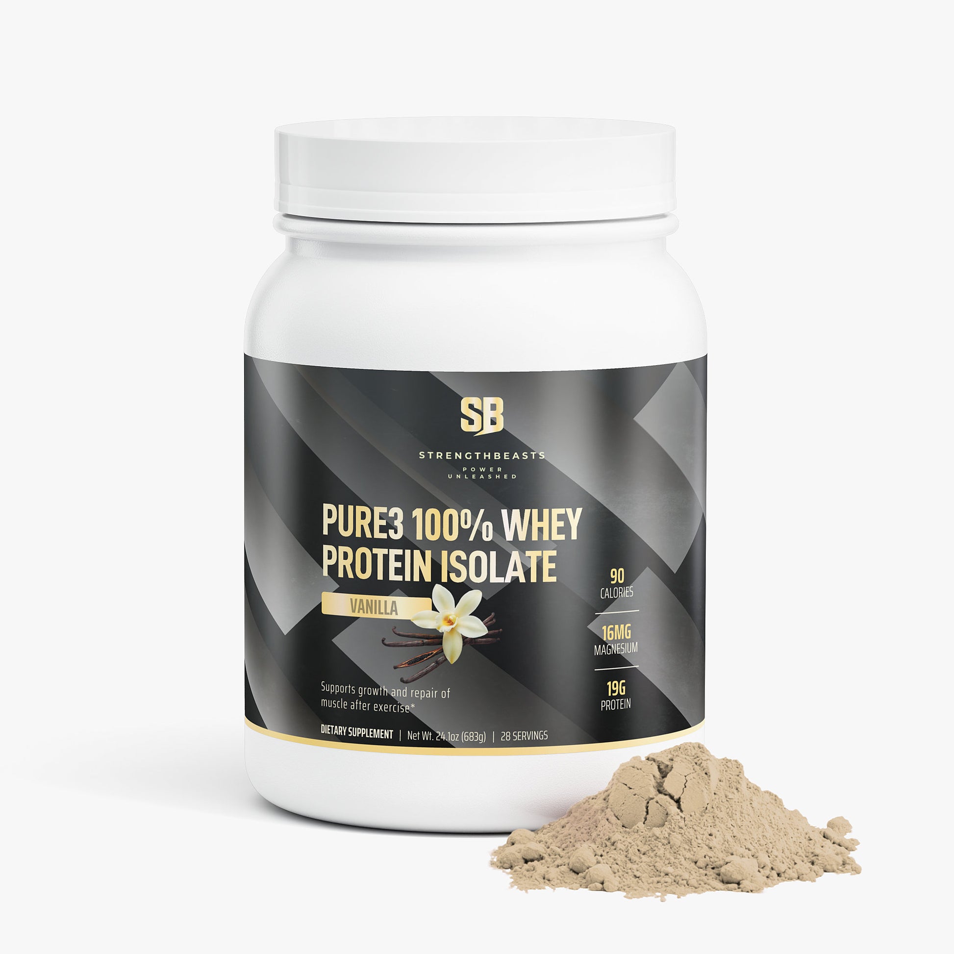 Pure3 100% Whey Protein Isolate (Vanilla) StrengthBeasts