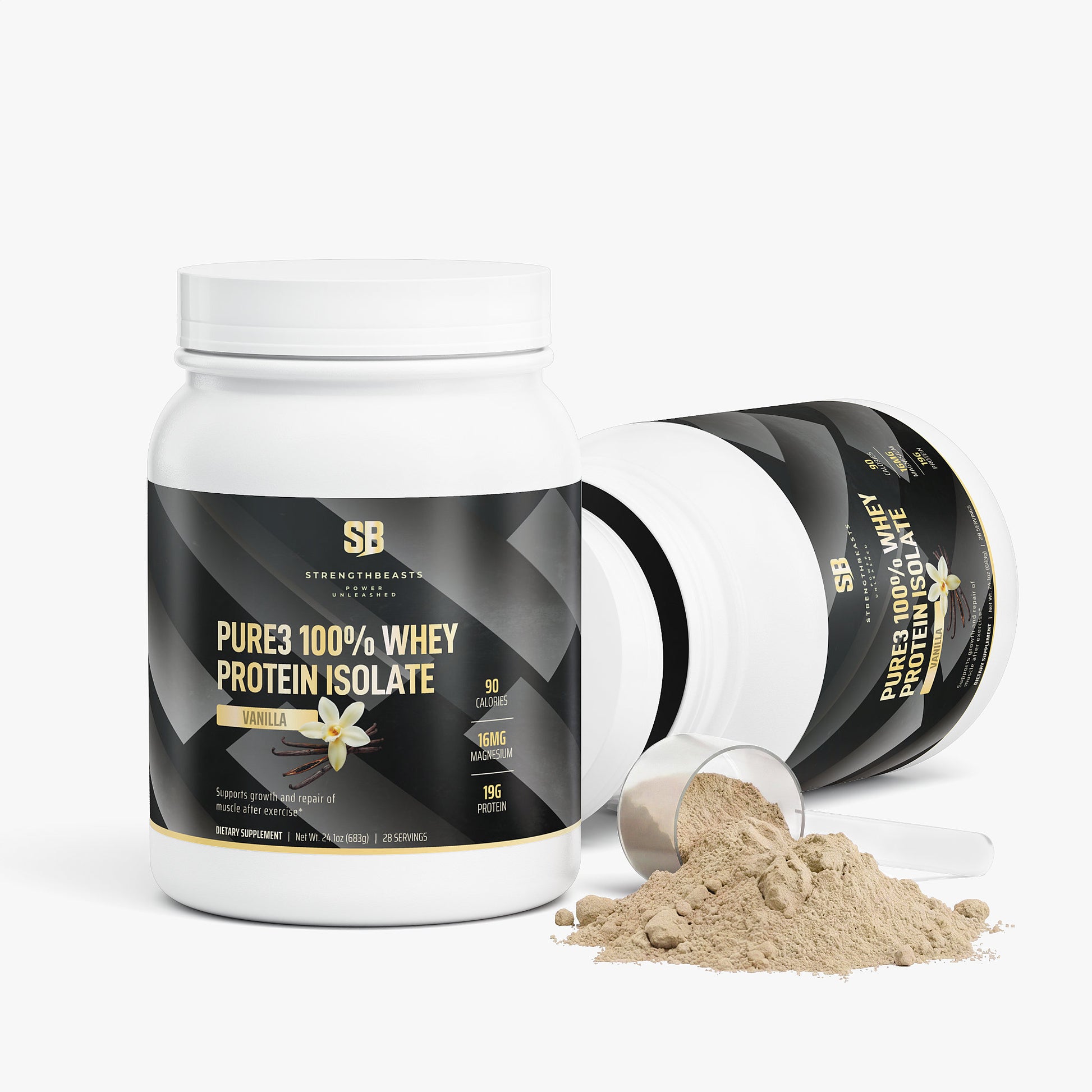 Pure3 100% Whey Protein Isolate (Vanilla) StrengthBeasts