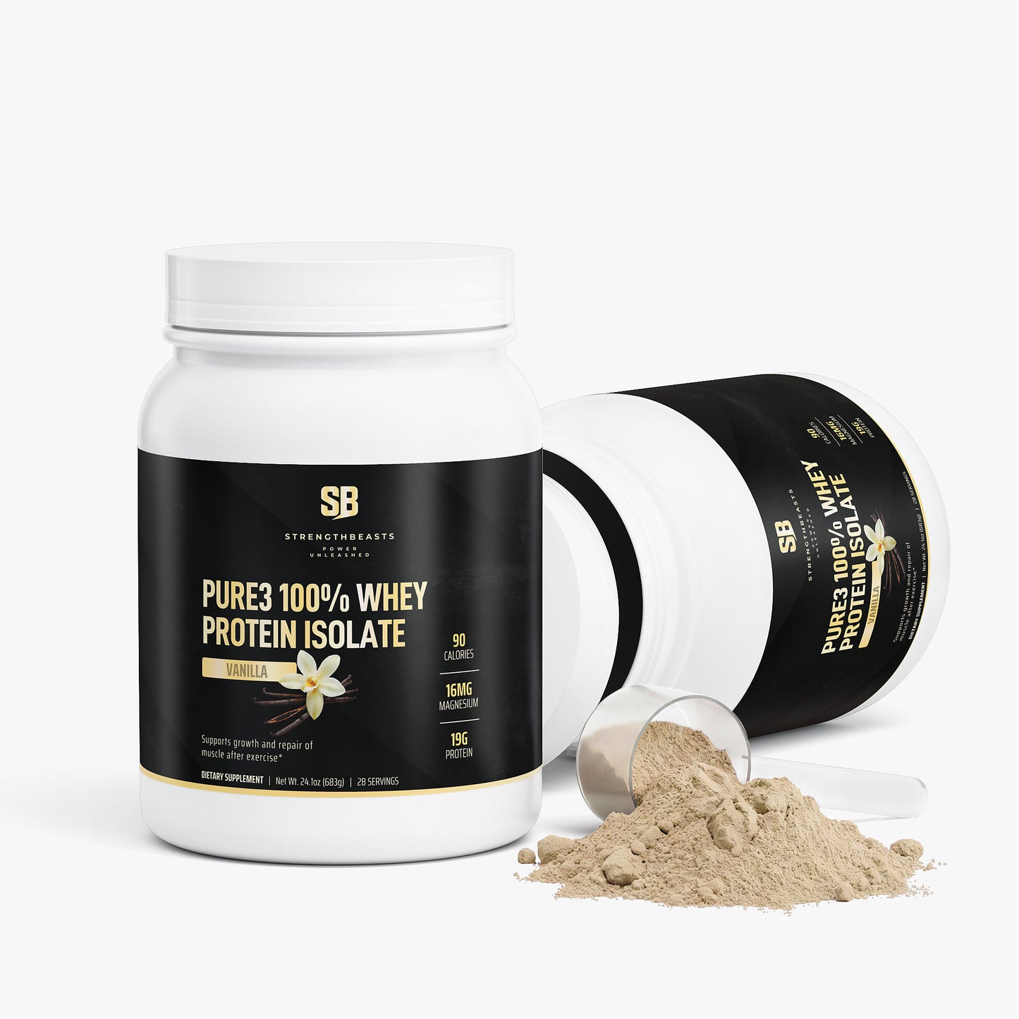 Pure3 100% Whey Protein Isolate (Vanilla) StrengthBeasts