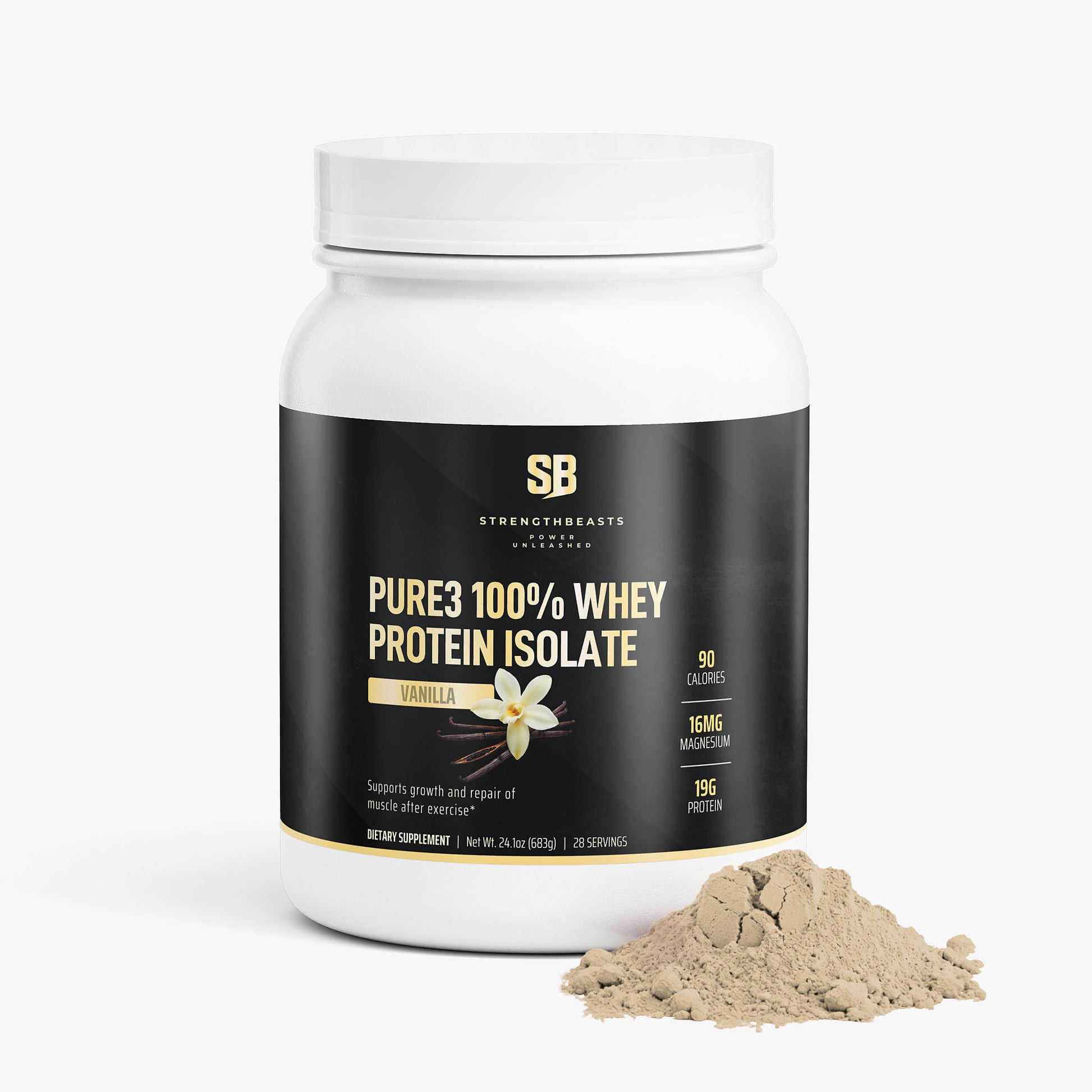 Pure3 100% Whey Protein Isolate (Vanilla) StrengthBeasts
