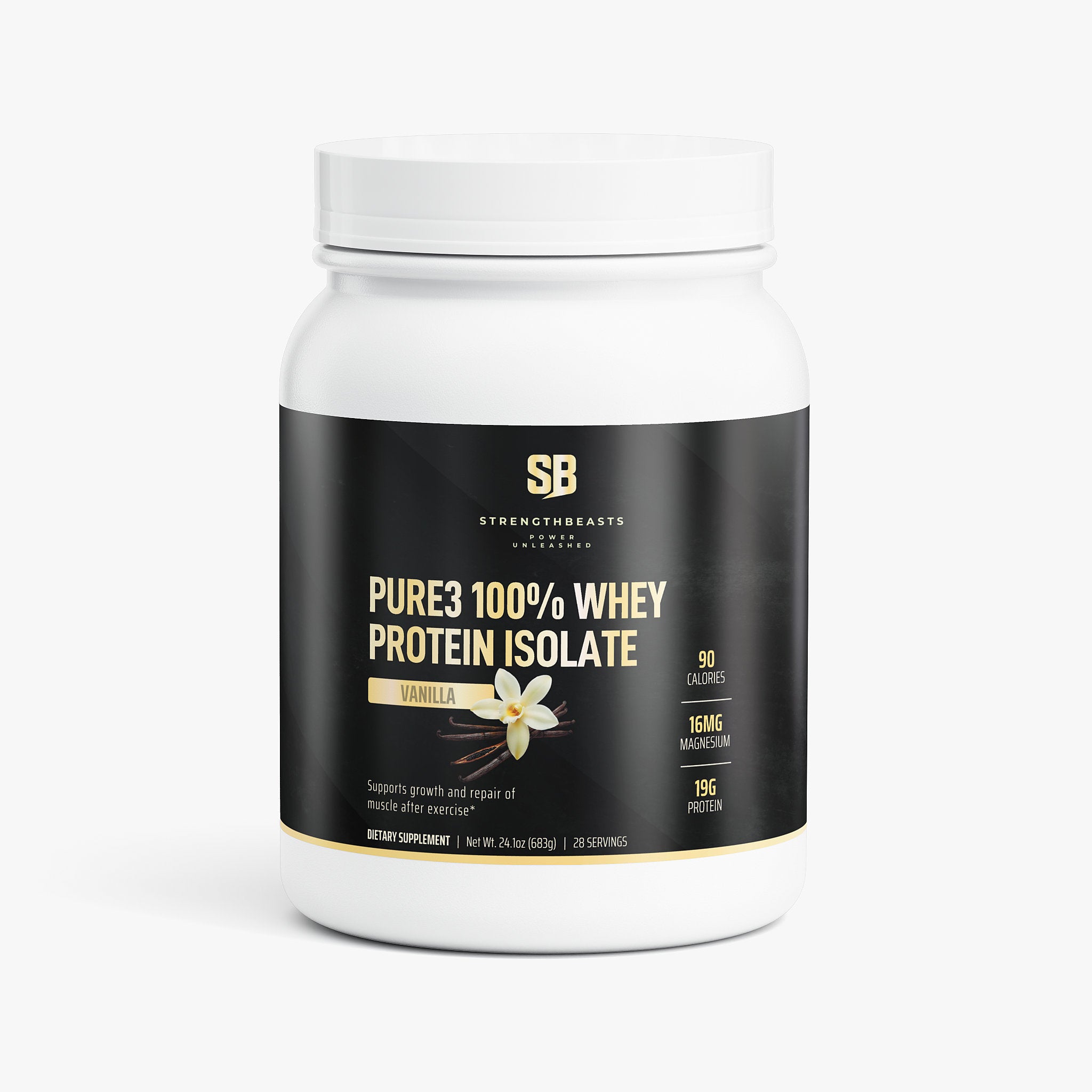 Pure3 100% Whey Protein Isolate (Vanilla) StrengthBeasts