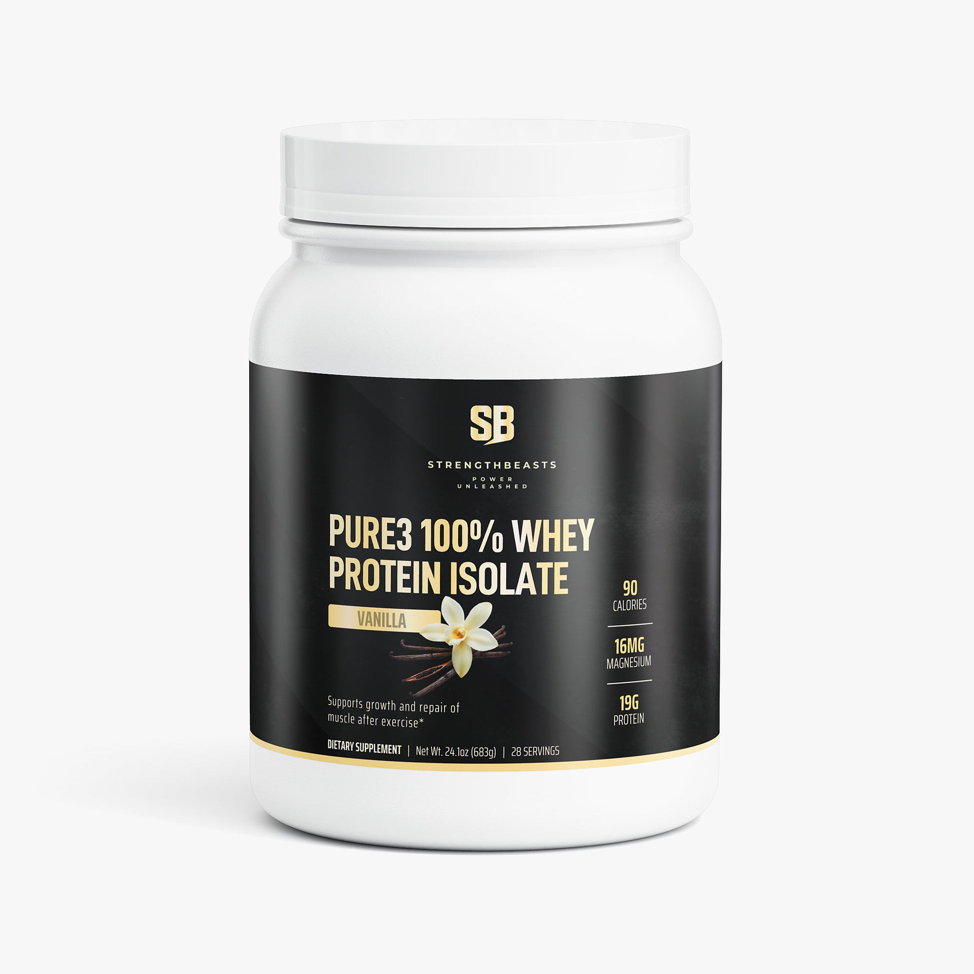 Pure3 100% Whey Protein Isolate (Vanilla) StrengthBeasts